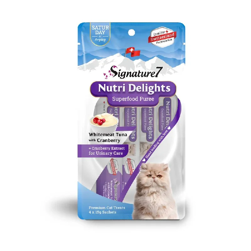 Signature7 Cat Treat Nutri Delights Saturday Whitemeat Tuna with Cranberry 4 x 15g