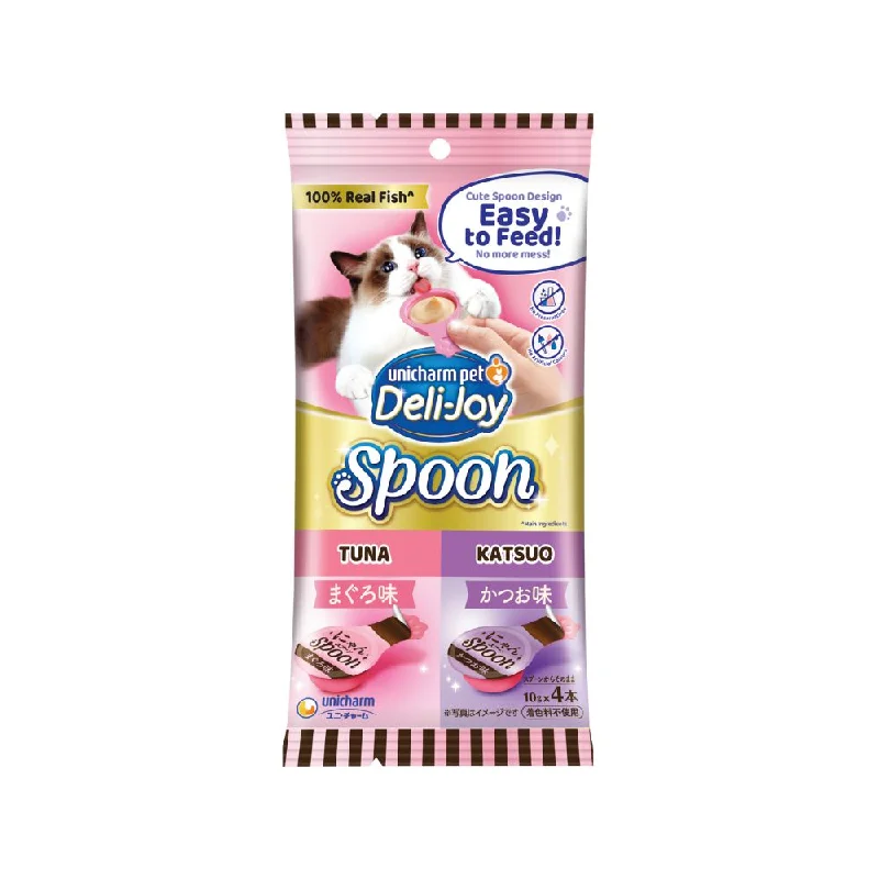 Unicharm Cat Treat Deli-Joy Spoon Tuna & Katsuo 10g x 4